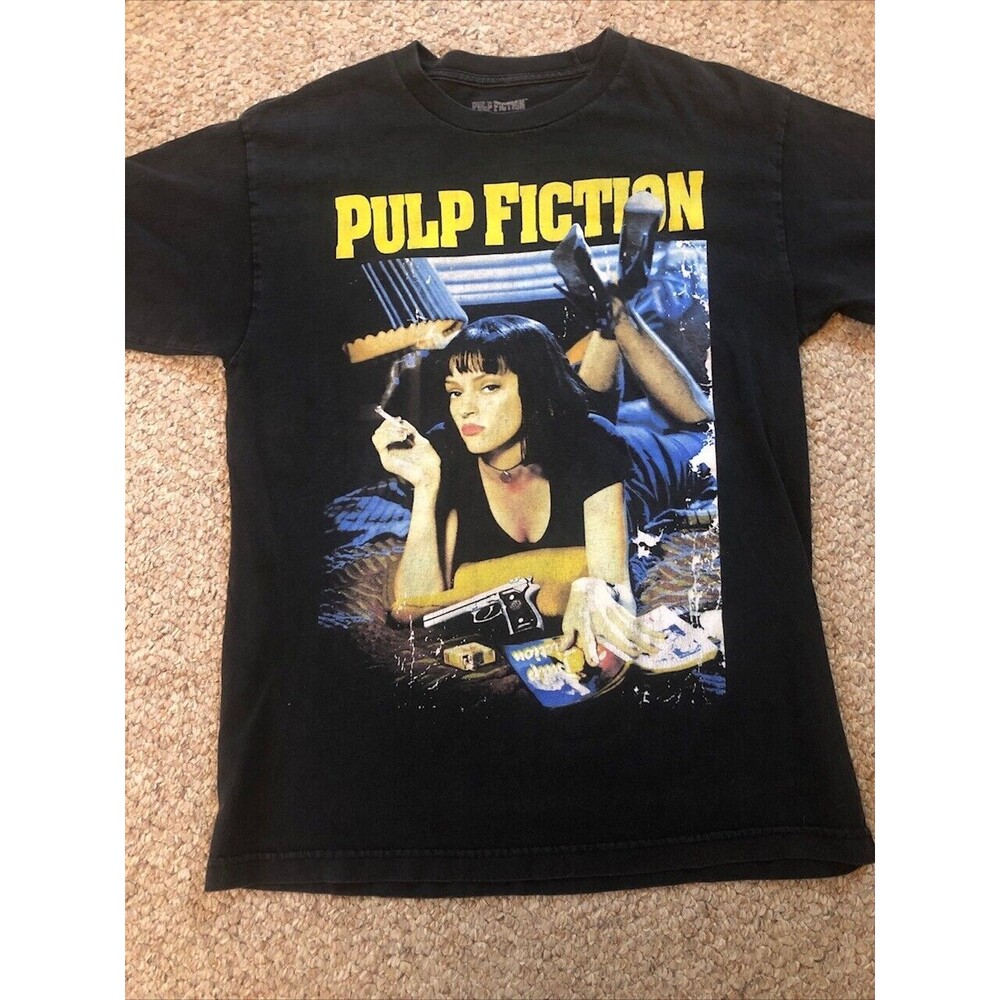 2018 Miramax Pulp Fiction Mia T-shirt Medium Black 100% Cotton Uma Thurman